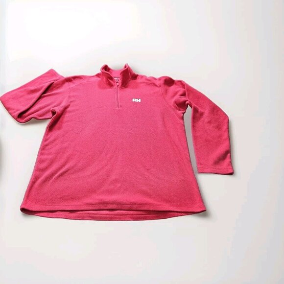 Helly Hansen Pullover Mens XL Red Fleece 1/4 Zip Mock Polartec FEN50844H FLAW - Picture 1 of 14